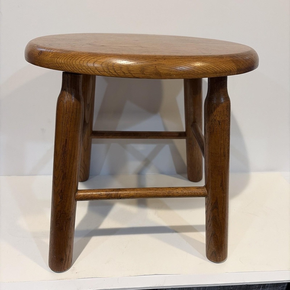 VTG Wooden Oval Sturdy Foot Stool/Bench/Foot Rest 12.5" High Country Wood